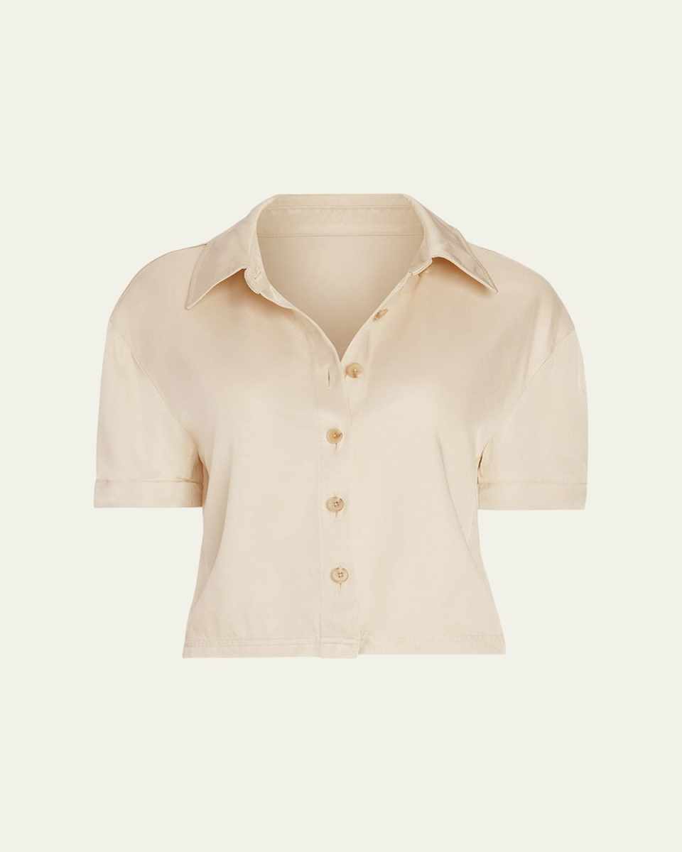 Ophelia Cropped Button-Front Shirt